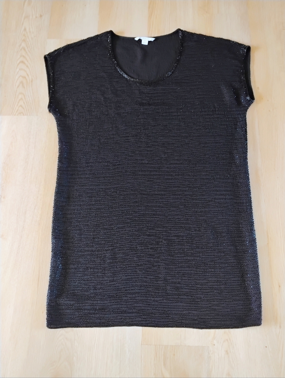 Diane Von Furstenberg Black Short Sleeve Beaded Dress